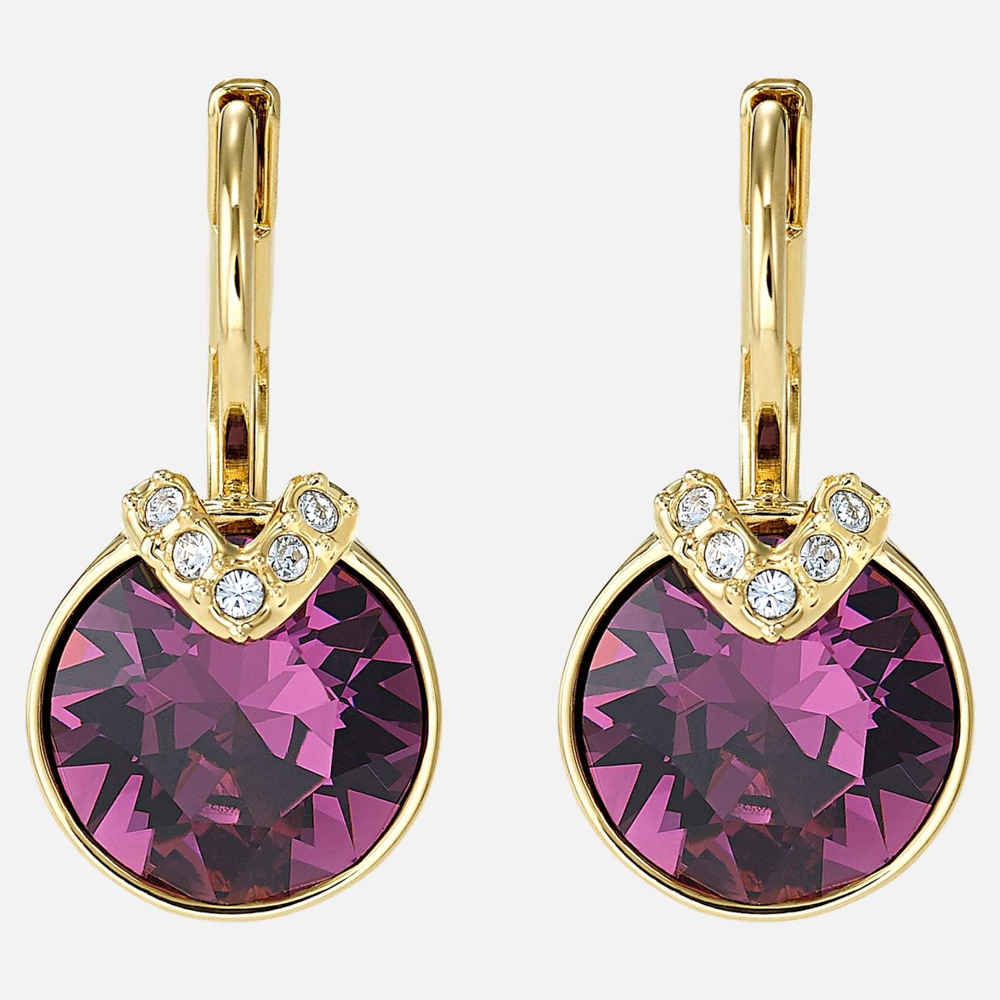 Swarovski Jewelry Bella V Pierced Earrings Purple Gold Tone Swarovski Jewelry Bella V Pierced Earrings Purple Gold Tone