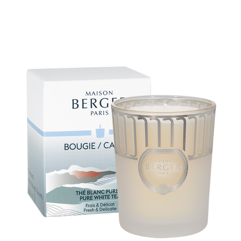 Lampe Berger Land Frosted White Pure White Tea Scented Candle