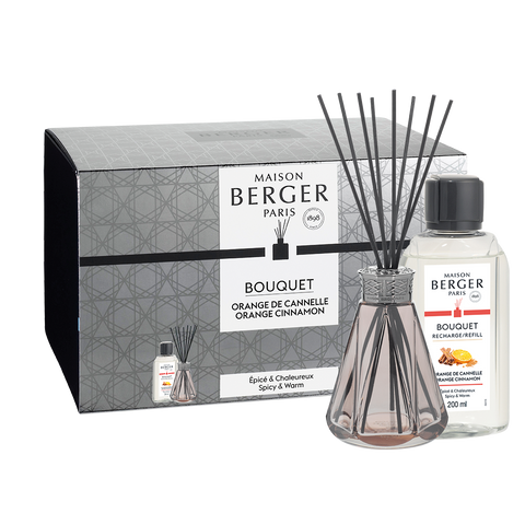 Lampe Berger Vintage Pink Pyramide Reed Diffuser Gift Set with Orange Cinnamon