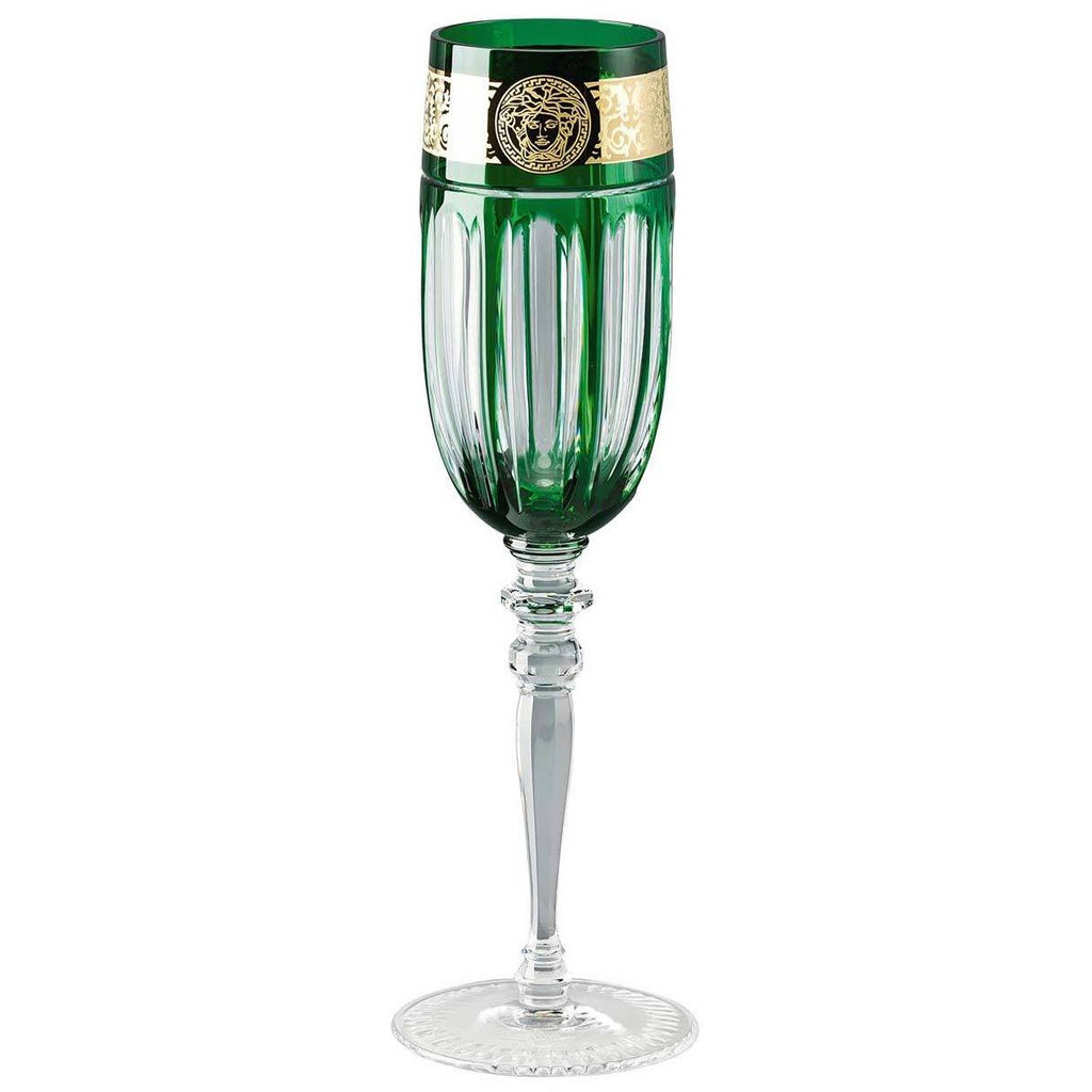 Versace Gala Prestige Green Medusa Champagne Flute 69053-329071-40820