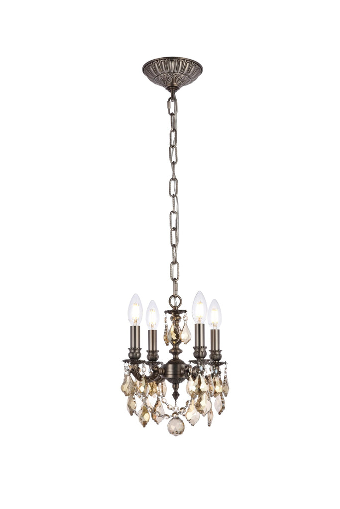 Elegant Lighting Pendant Light Royal Cut 9104D10PW-GT/RC