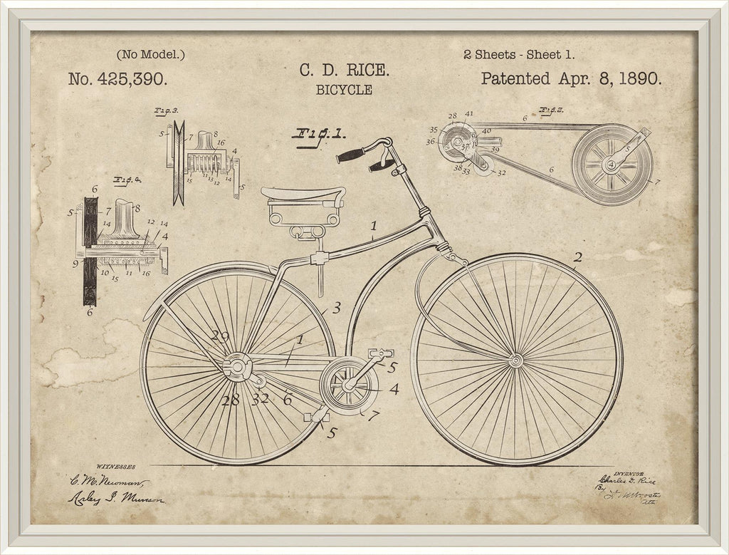 Spicher & Company WCWL CD Rice Bicycle Patent 30x40 92326