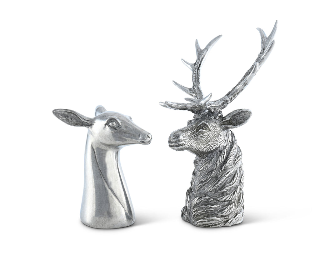 Vagabond House Lodge Style Stag and Doe Salt & Pepper Set B116E