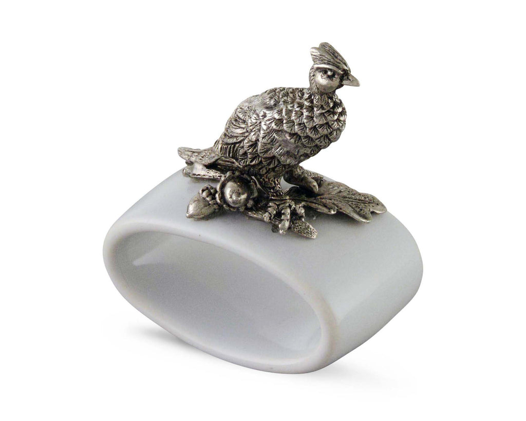 Vagabond House Morning Hunt Pheasant Stoneware Napkin Ring B316P-1