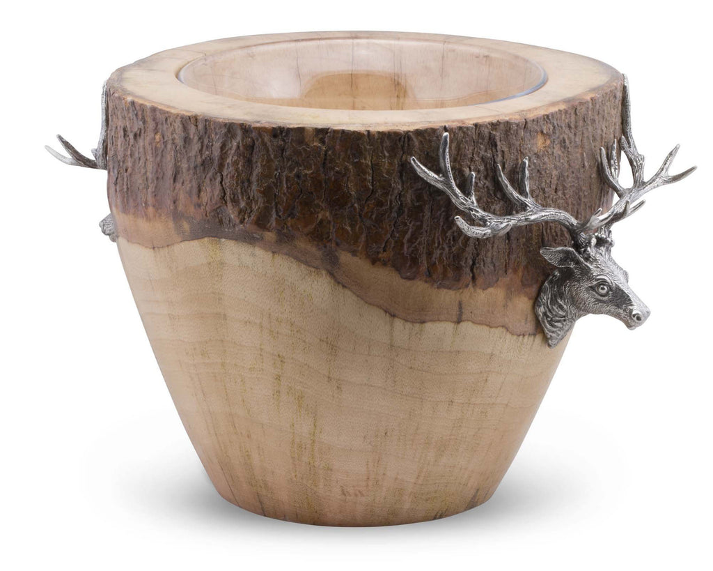 Vagabond House Lodge Style Natural Log Elk Ice Bucket B403EK