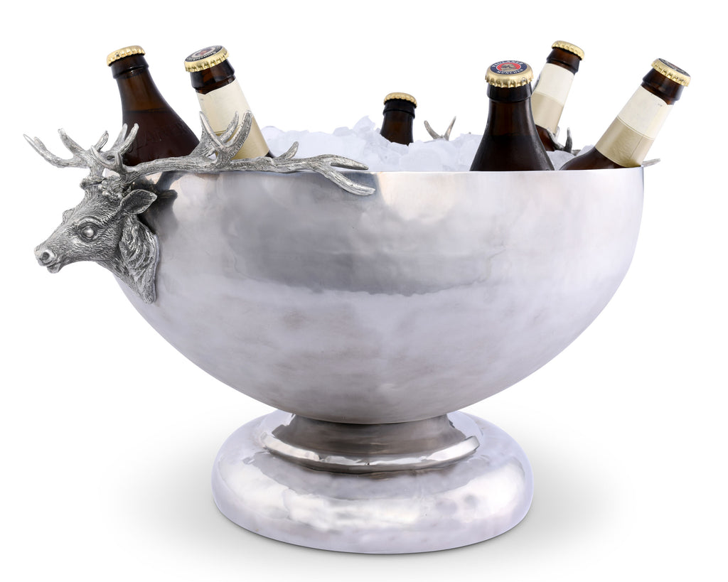 Vagabond House Lodge Style Elk Head Stainless Ice Tub B819EH