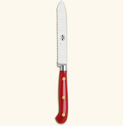 Match Pewter Tomato Knife Red Lucite With Magnetized Wood Block 92408