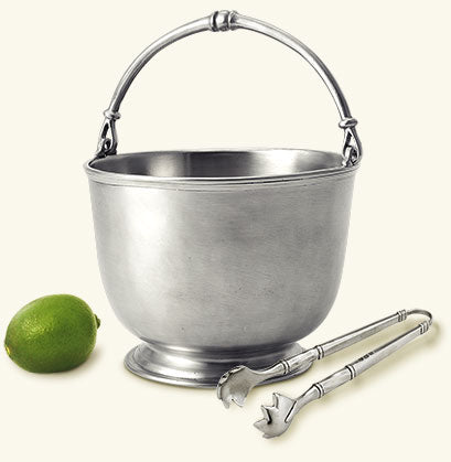 Match Pewter Bar Ice Bucket With Tongs Set a510.6