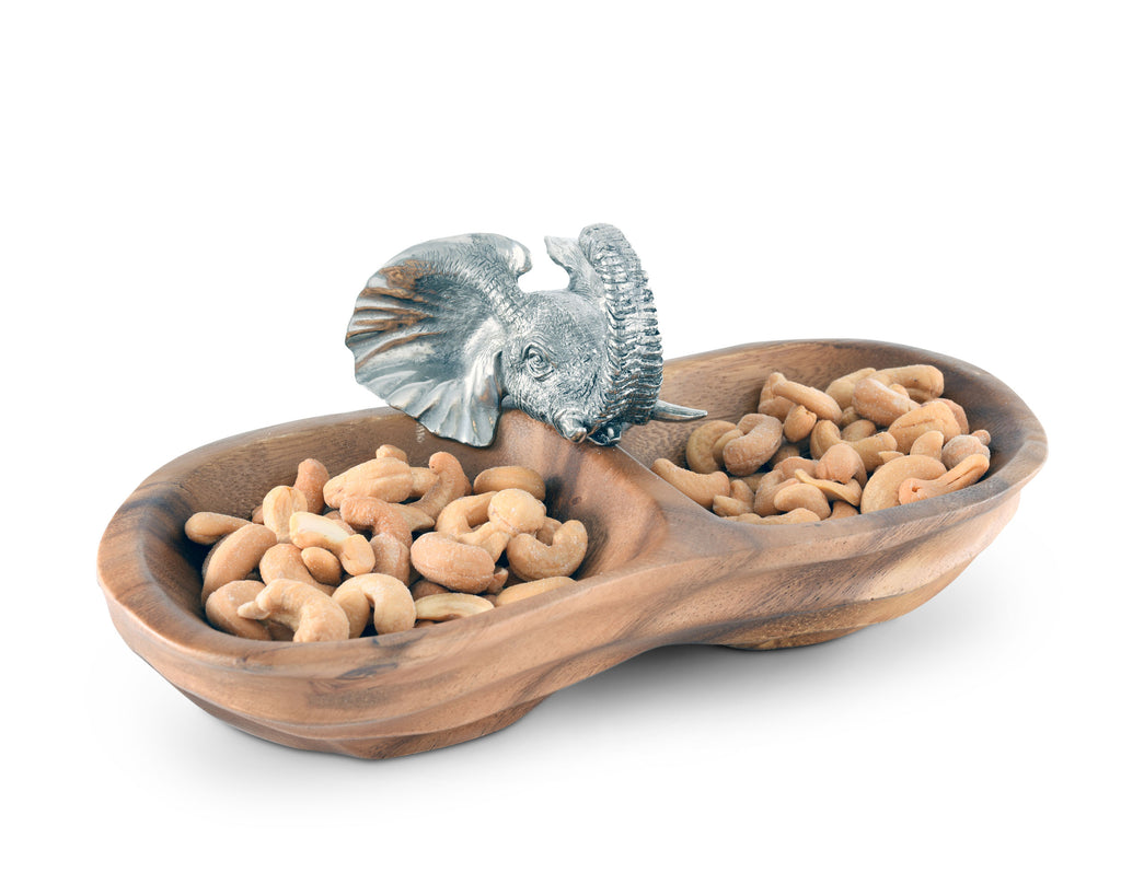Vagabond House Safari Elephant Peanut Shape Nut Bowl C209EL