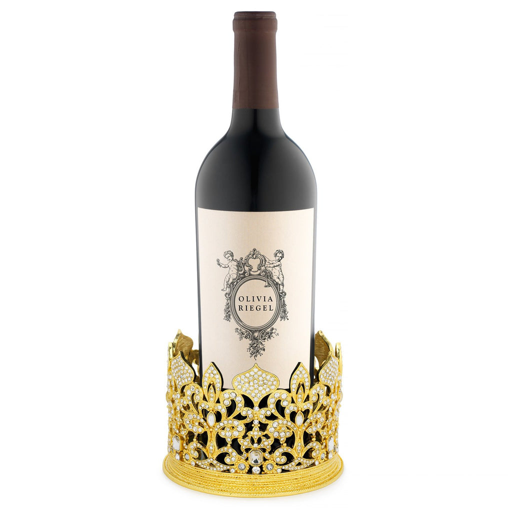 Olivia Riegel Gold Fleur de Lis Crown Wine Coaster & Candleholder CH1423