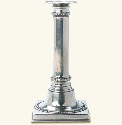 Match Pewter Square Based Candlestick 1014