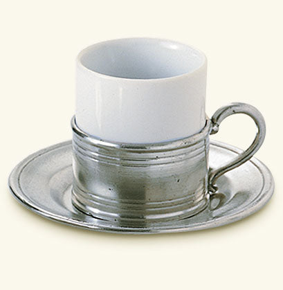 Match Pewter Espresso Cup With Saucer 710