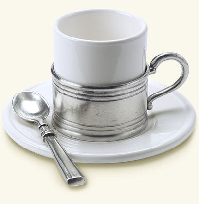 Match Pewter Espresso Cup With Ceramic Saucer 710.5