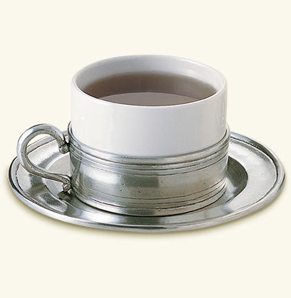 Match Pewter Cappuccino Cup With Saucer 1111.5