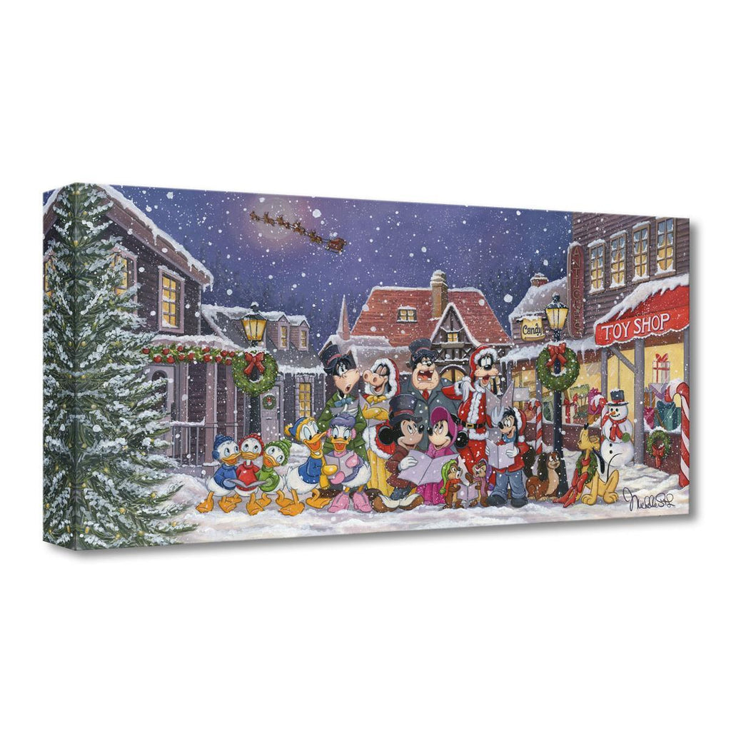 Disney Fine Art - A Snowy Christmas Carols Treasures On Canvas