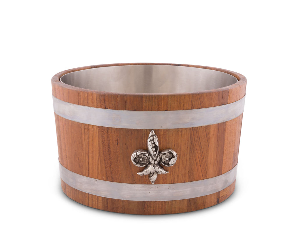 Vagabond House Provencal Fleur de lies Teak Beer Cooler E239FL