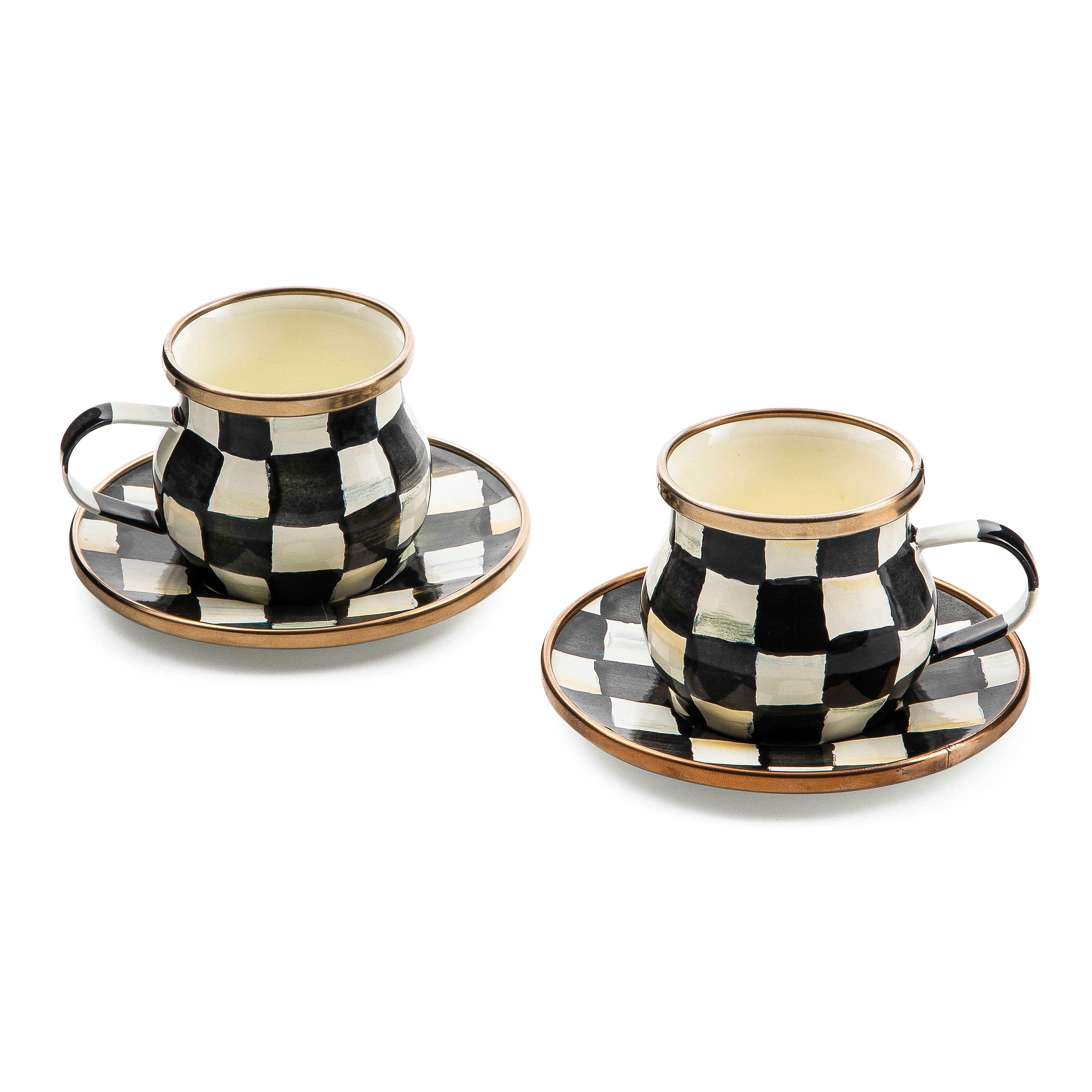 Multicolor Espresso Cup and Saucer - Set of 2