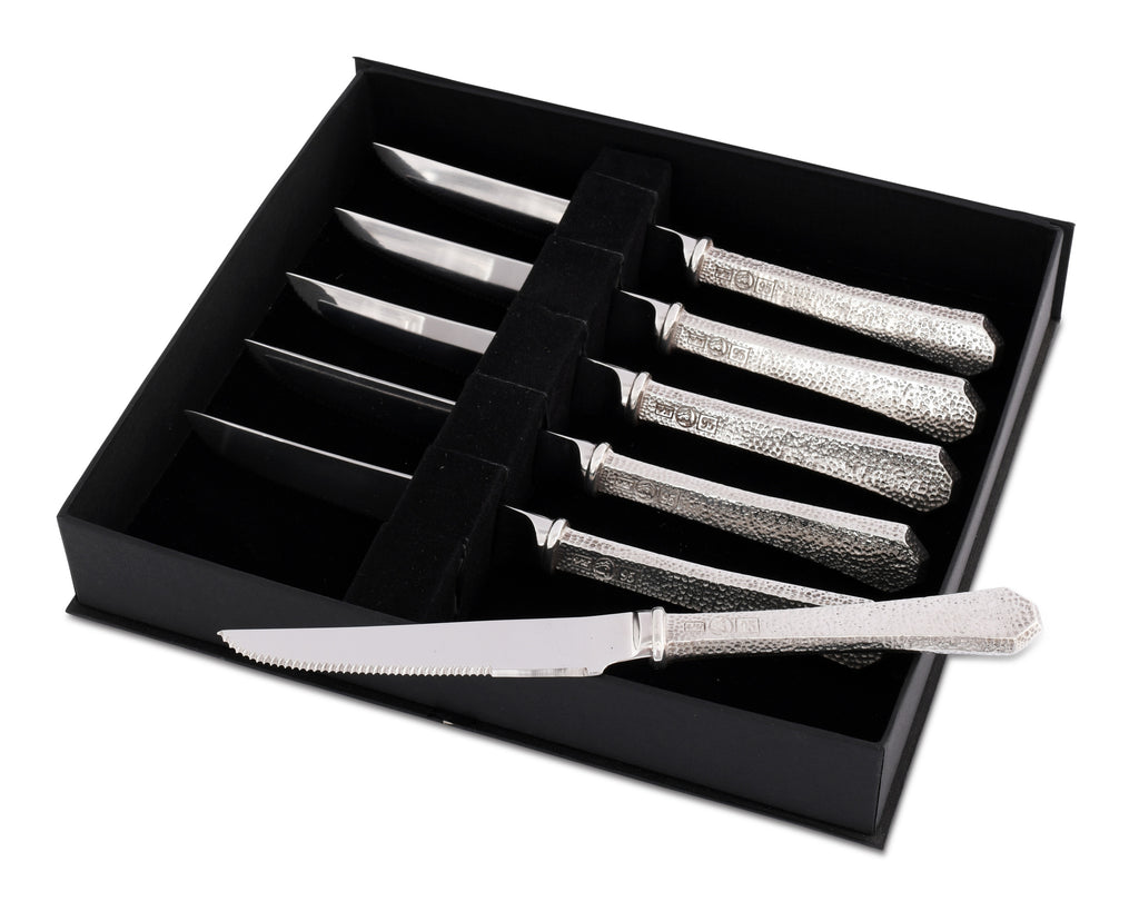 Vagabond House Arche of Bees Hammered Steak Knife Set F2