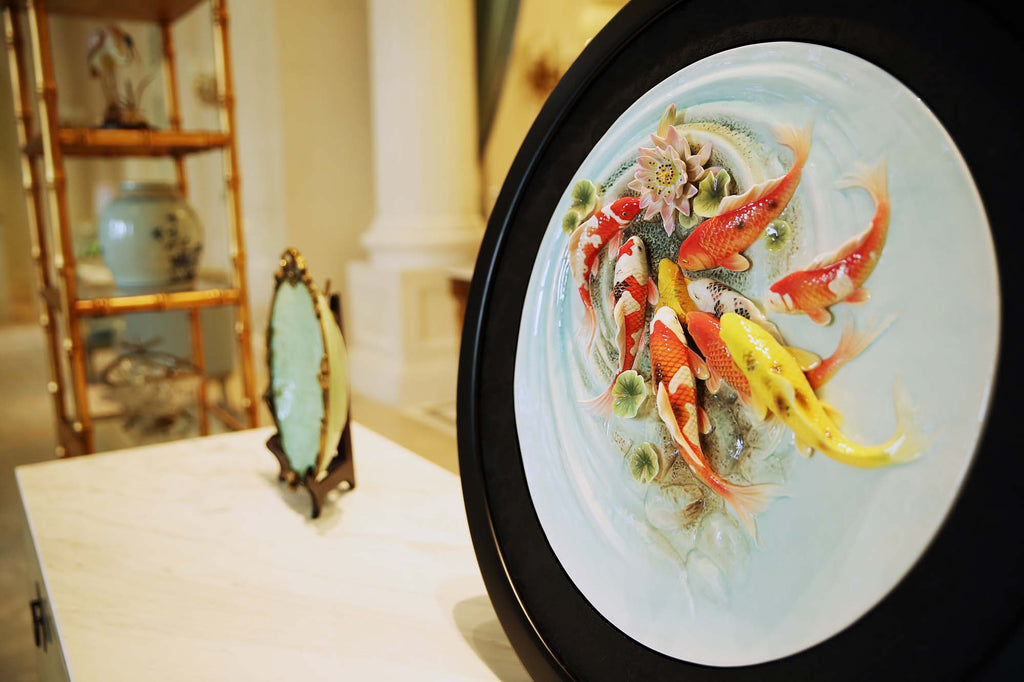 Franz Collection Carp Lotus Plaque Fz03740