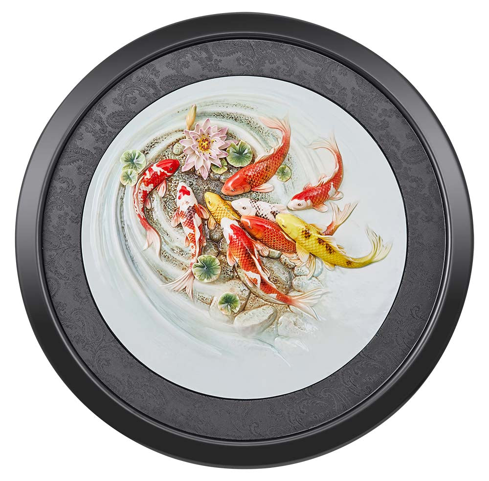 Franz Collection Carp Lotus Plaque Fz03740