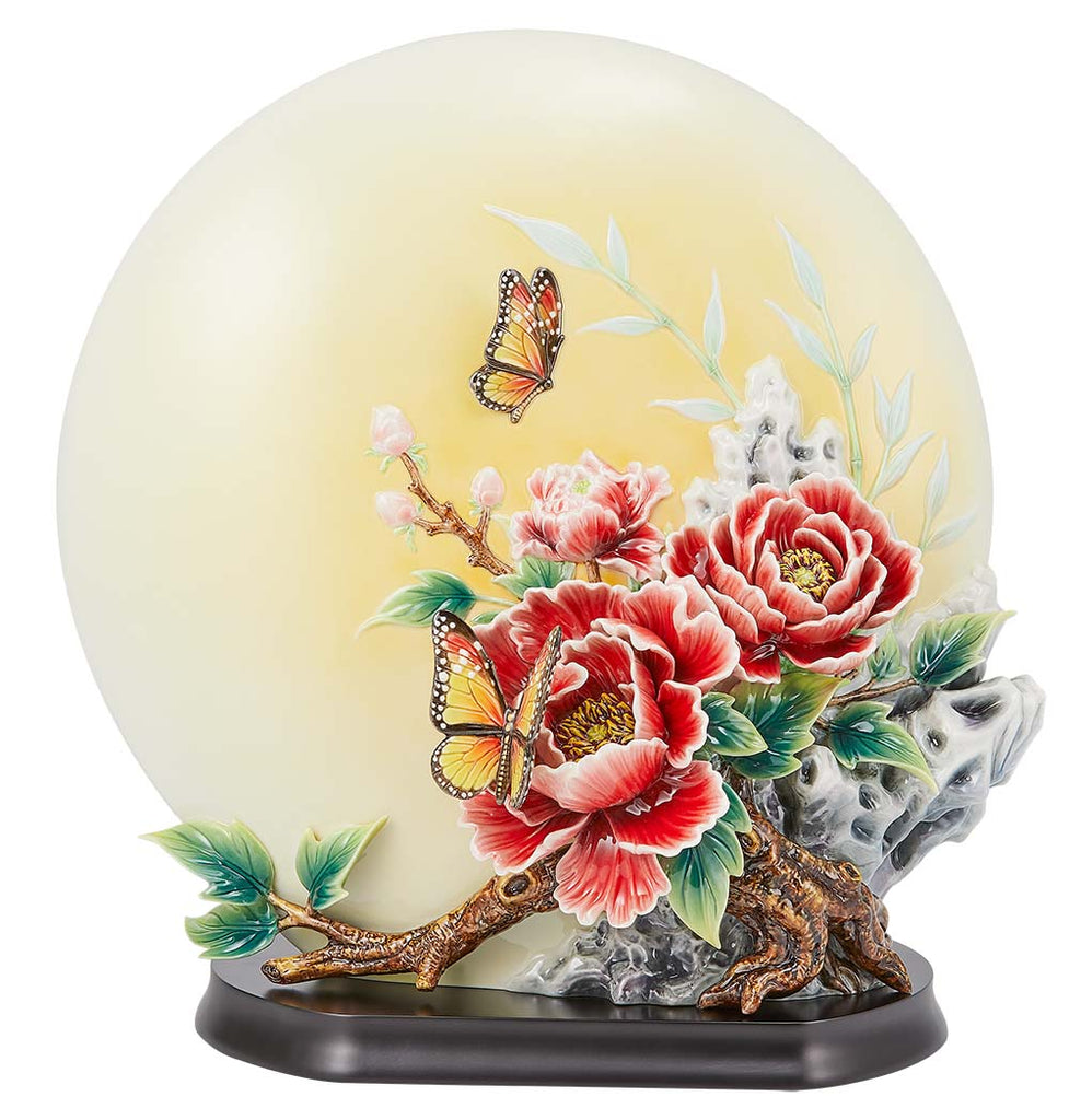 Franz Collection Welcoming Happiness Peony Butterfly Figurine Base Fz03836