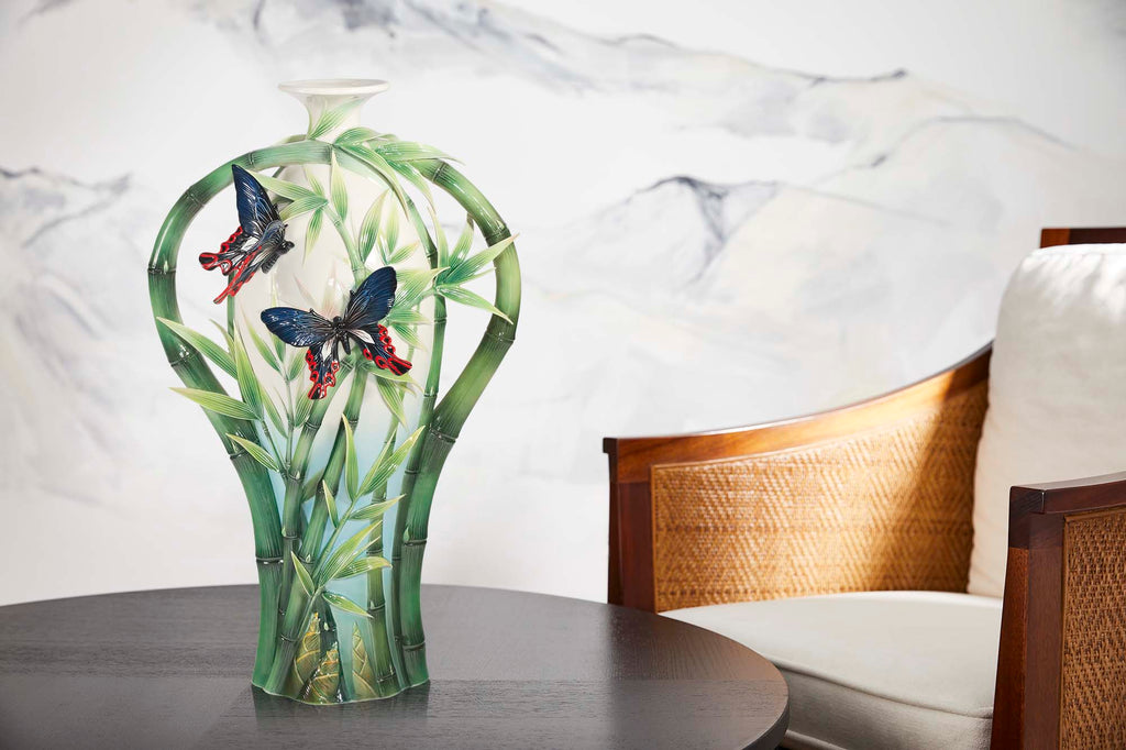 Franz Collection Climbing Fortune Bamboo Vase With Base Fz03922