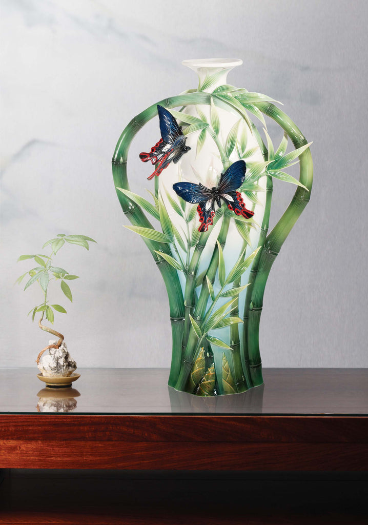 Franz Collection Climbing Fortune Bamboo Vase With Base Fz03922