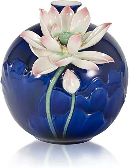 Franz Collection Noble Born Lotus Round Vase Fz03926