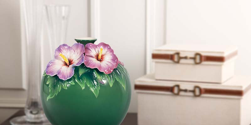 Franz Collection Blossom Moment Hibiscus Round Vase Fz03928
