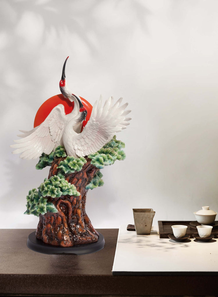 Franz Collection Divine Gift Crested Ibis Figurine With Wooden Base Fz03938
