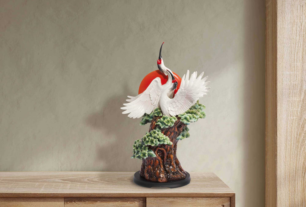 Franz Collection Divine Gift Crested Ibis Figurine With Wooden Base Fz03938