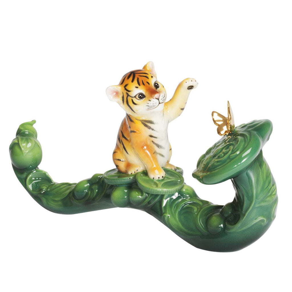 Franz Collection Lucky Jade Tiger Ruyi Figurine Fz03939