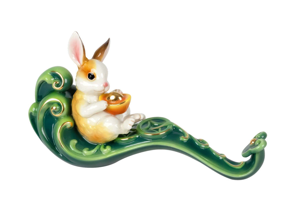 Franz Collection Rest On Blessing Rabbit Ruyi Figurine Fz03953