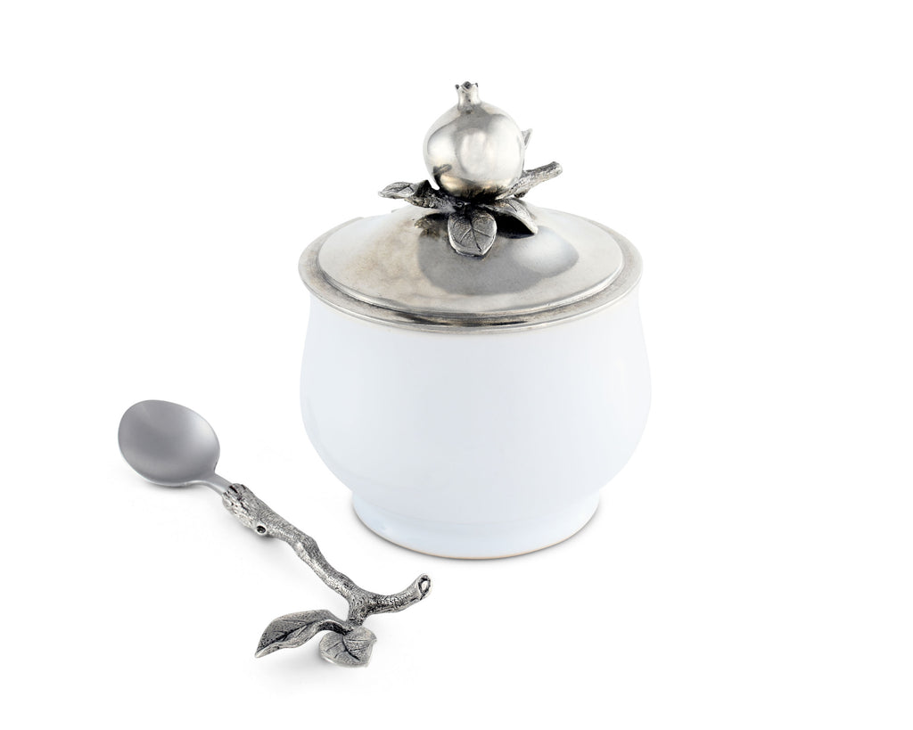 Vagabond House Farmer's Market Pomegranate Sugar Bowl and Spoon G125PG