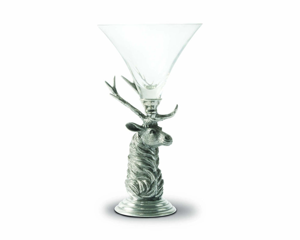 Vagabond House Lodge Style Elk Pewter Stem Cocktail Glass G1446T-1