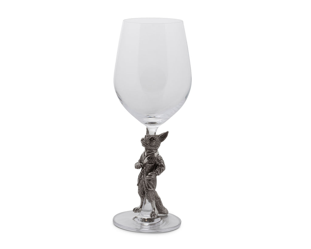 Vagabond House Morning Hunt Hunting Dressed Fox Wine Glass G444DF