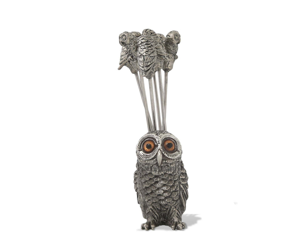 Vagabond House Harvest Owl Cheese Pick Set G883O