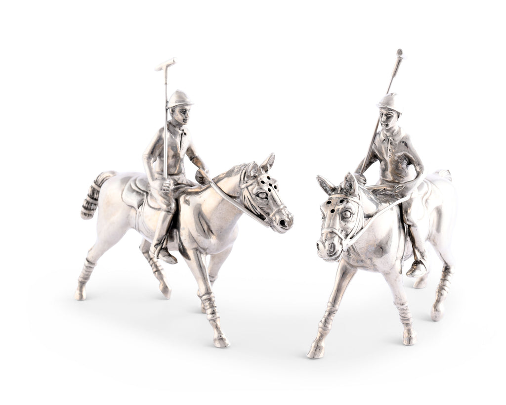 Vagabond House Equestrian Pewter Polo Player Salt & Pepper Set H116P