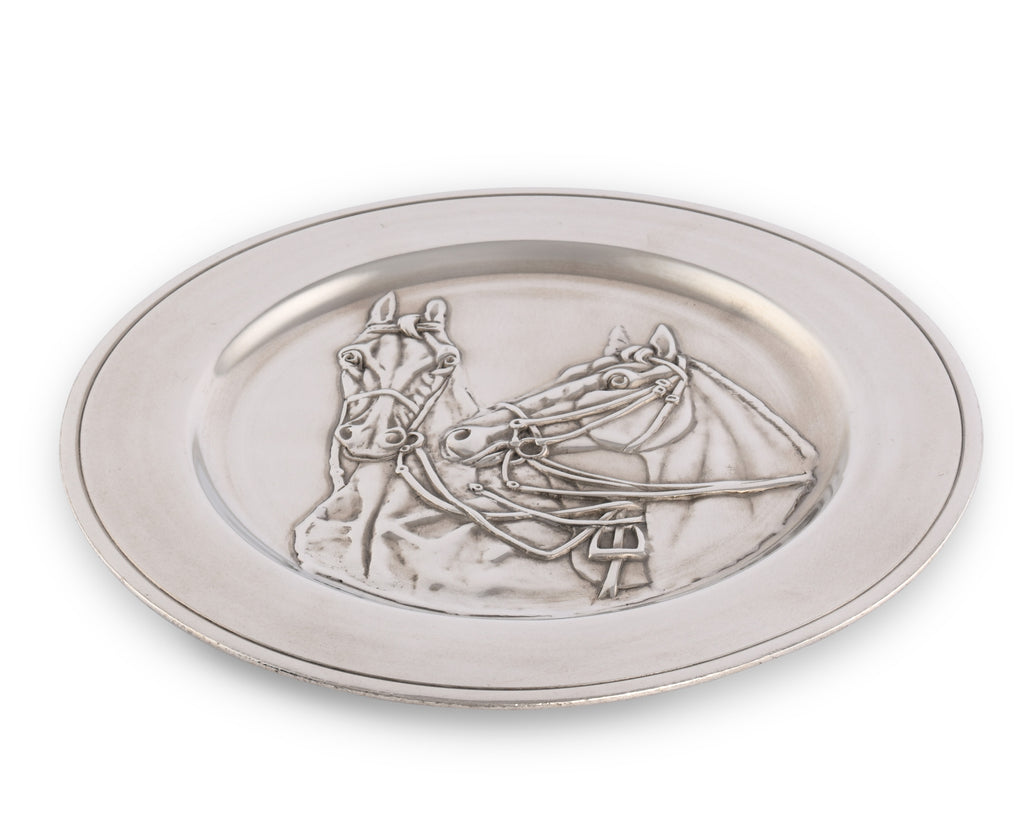 Vagabond House Equestrian Pewter Thoroughbred Horse Charger H120