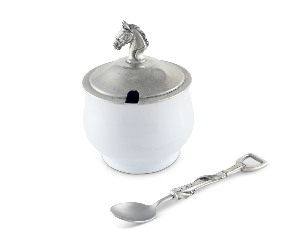 Vagabond House Equestrian Equestrian Sugar Bowl and Spoon H125EQ