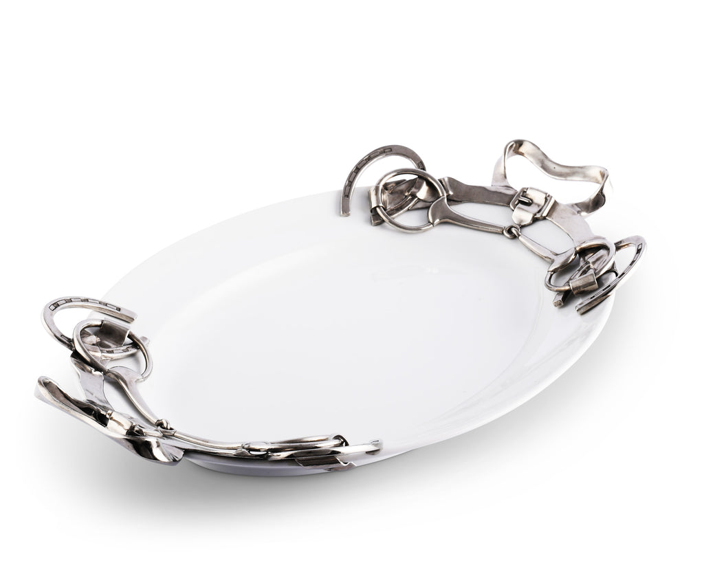 Vagabond House Equestrian Horseshoe & Bit Tray Large H307E