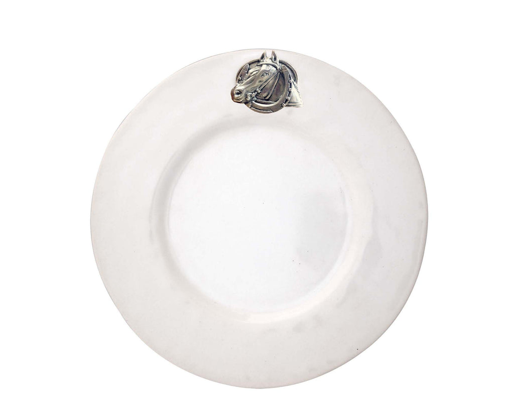 Vagabond House Equestrian Equestrian Horseshoe Stoneware Salad Plate H351-EH