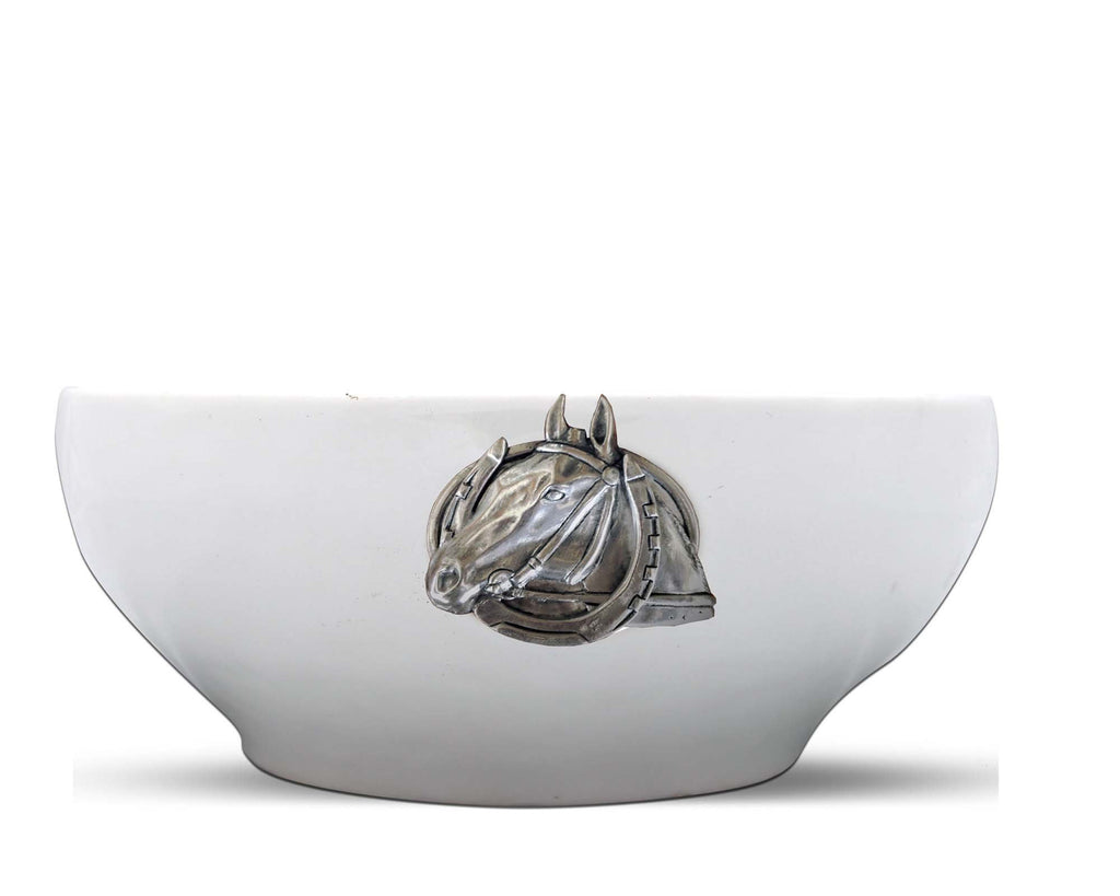 Vagabond House Equestrian Equestrian Horseshoe Stoneware Serving Bowl H355-EH