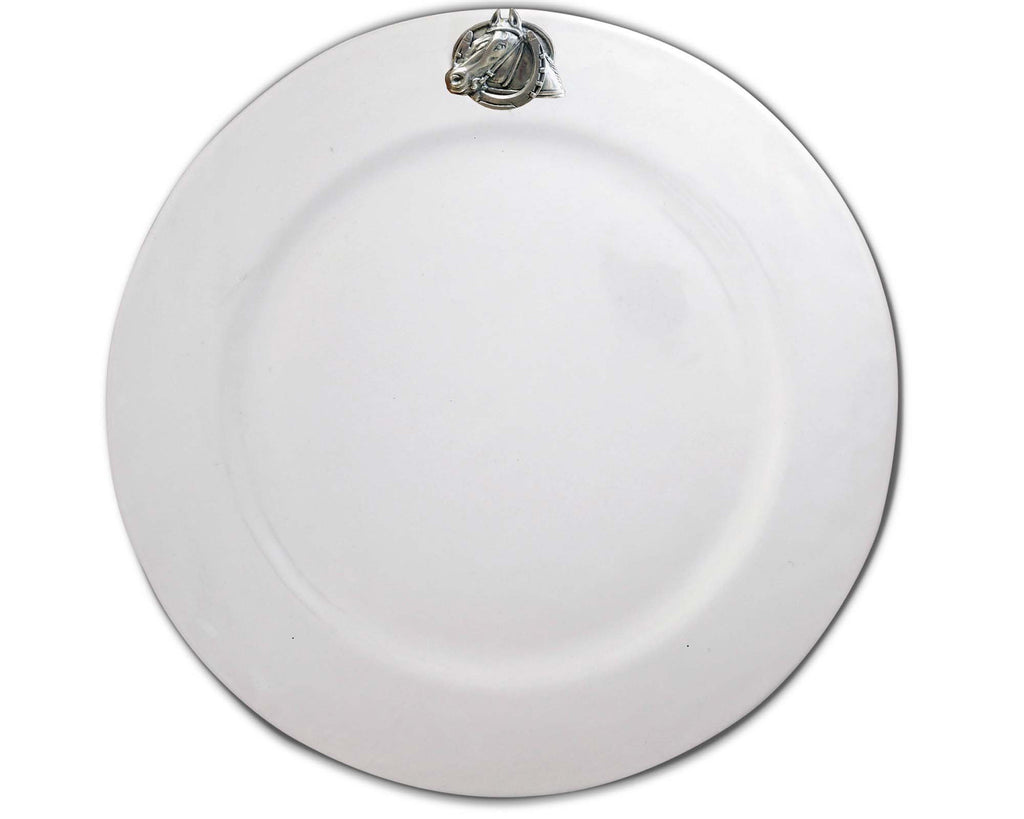 Vagabond House Equestrian Equestrian Horseshoe Stoneware Charger Plate H358-EH