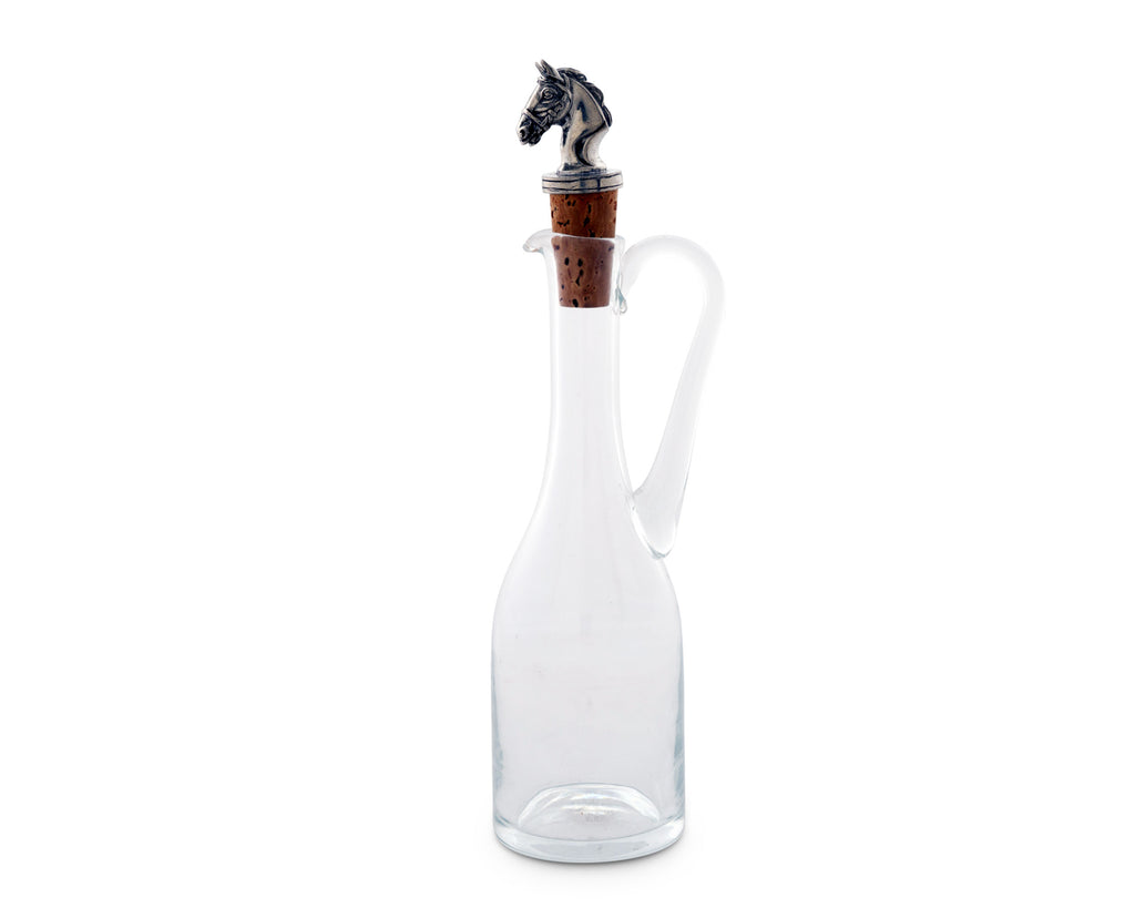 Vagabond House Equestrian Cruet Bottle with Horse Head Cork Stopper H416HH