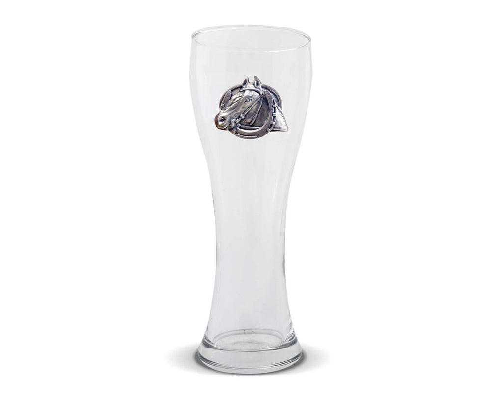 Vagabond House Equestrian Equestrian Horseshoe Wheat Beer Glass H454-EH