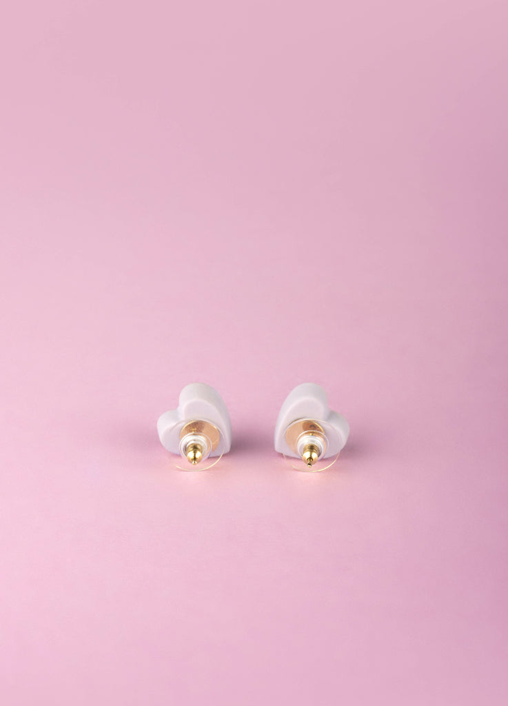 Lladro Hearts Stud Earrings Violet & Red 01010272