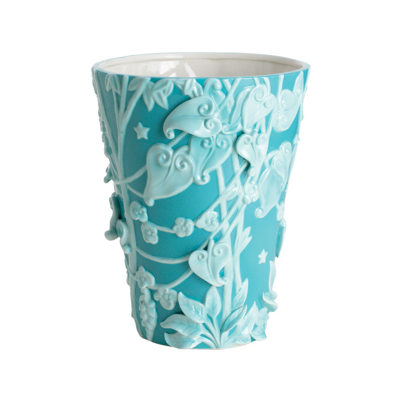 Jean Boggio Extraordinary Garden Leaf Turquoise Vase JB00121TL