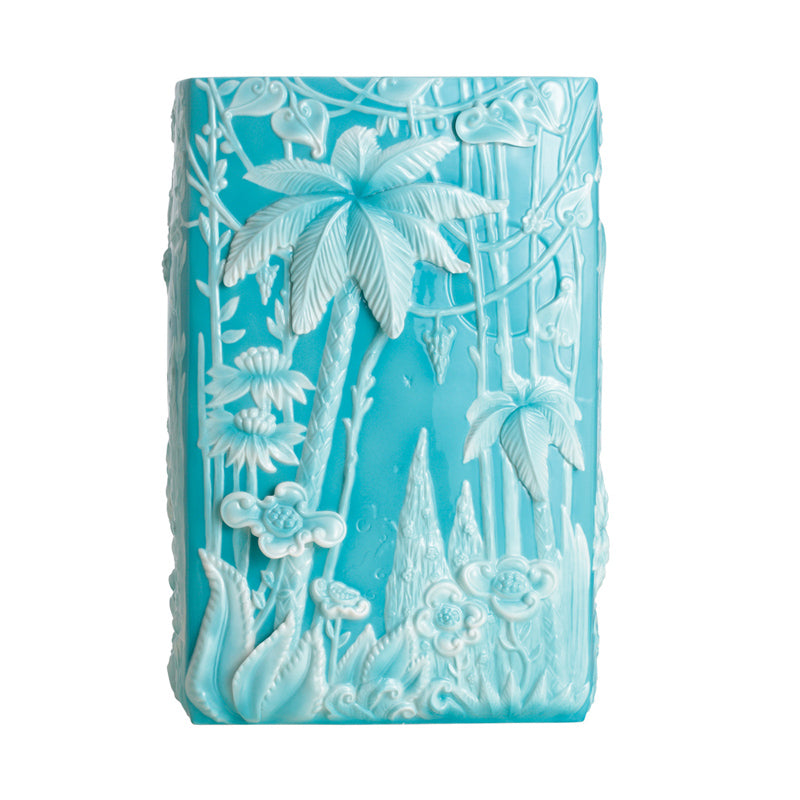 Jean Boggio Extraordinary Garden Rectangular Turquoise Vase JB00233TL