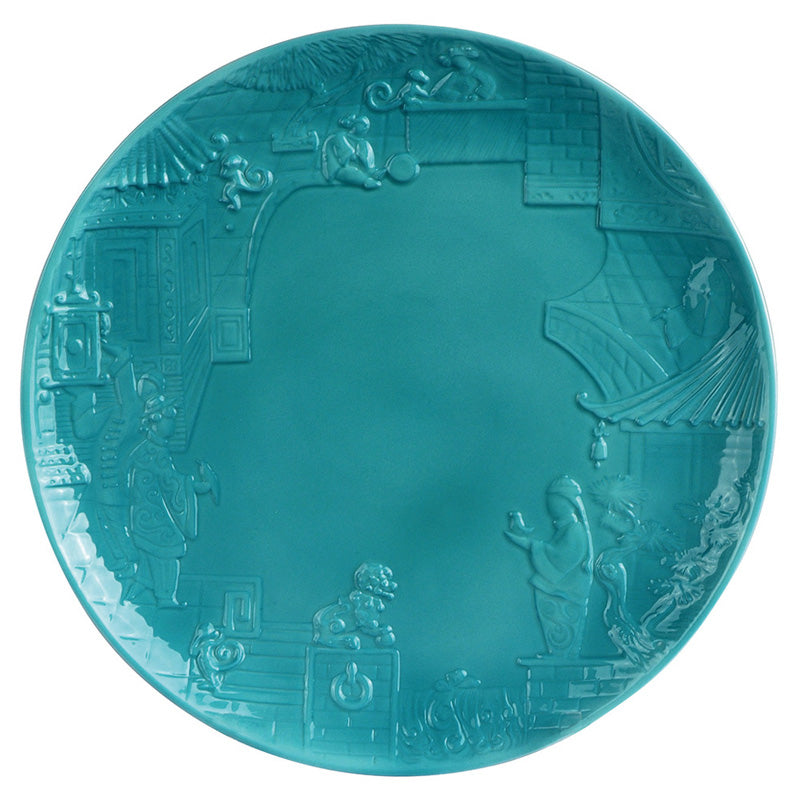 Jean Boggio China Impression Dessert Turquoise Plate JB00313T